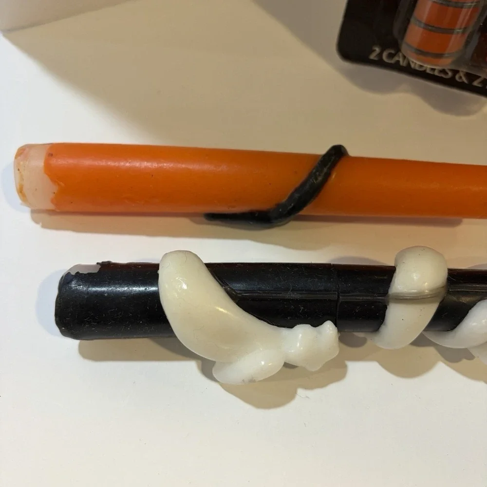 VTG Halloween Candles Ghost Black Cat Pumpkin Candle